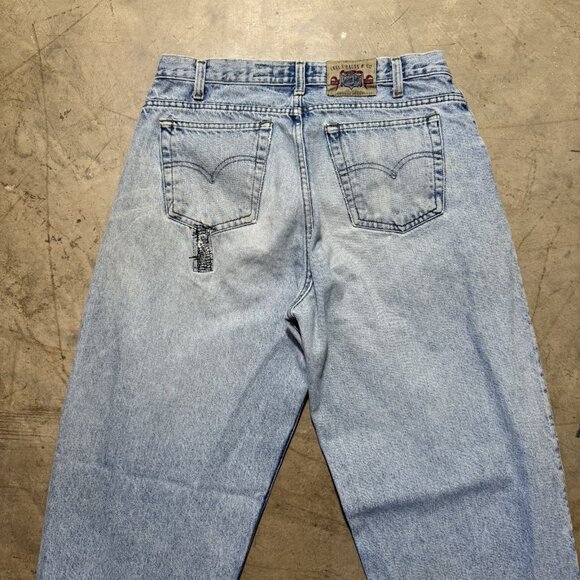 VINTAGE Levis Denim Jeans Mens 33x32 SilverTab 560 Wide Grunge USA 90s Y2K - Picture 10 of 12
